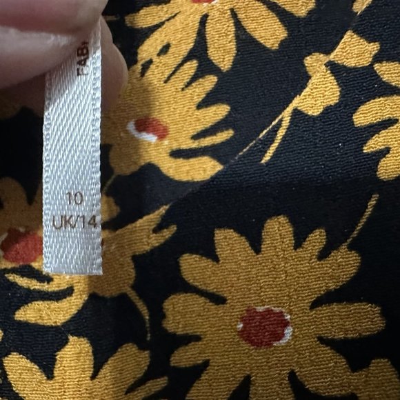 Free People Black and Orange Floral Midi Dress - Picture 5 of 11